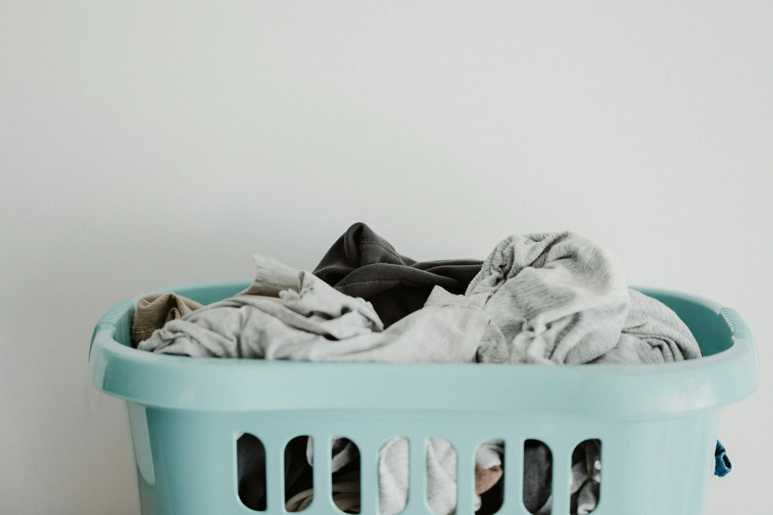 A basket of laundry ready to be washed